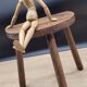 Cowhide half round tripod stool