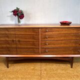 Buffet rétro vintage en teck du milieu du siècle par Lebus 1960