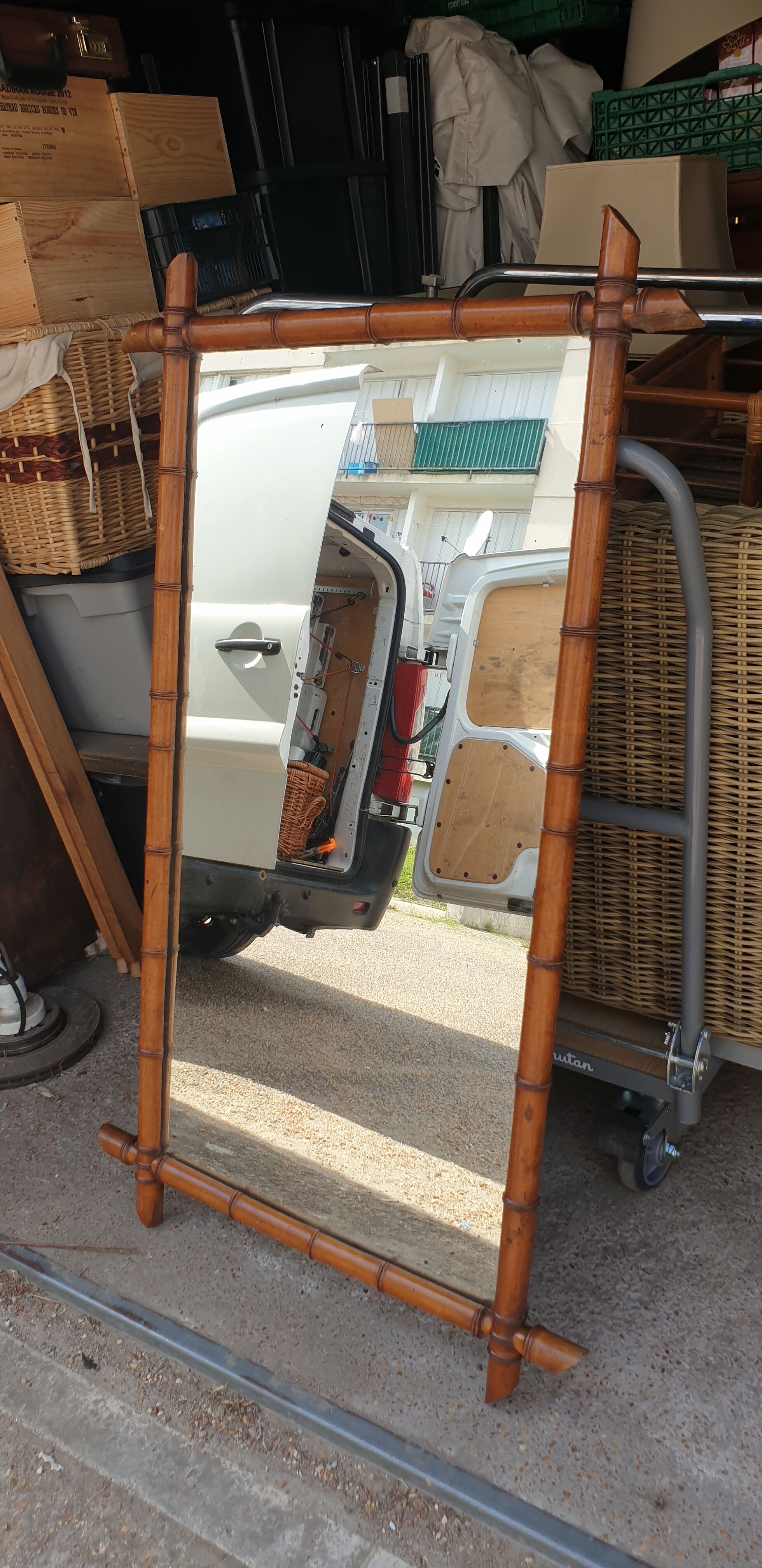 Mirror bamboo barber xl 71x120cm