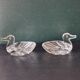 2 duck-shaped crystal salt cellars