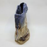 Ceramic pottery vase in relief signed angilella