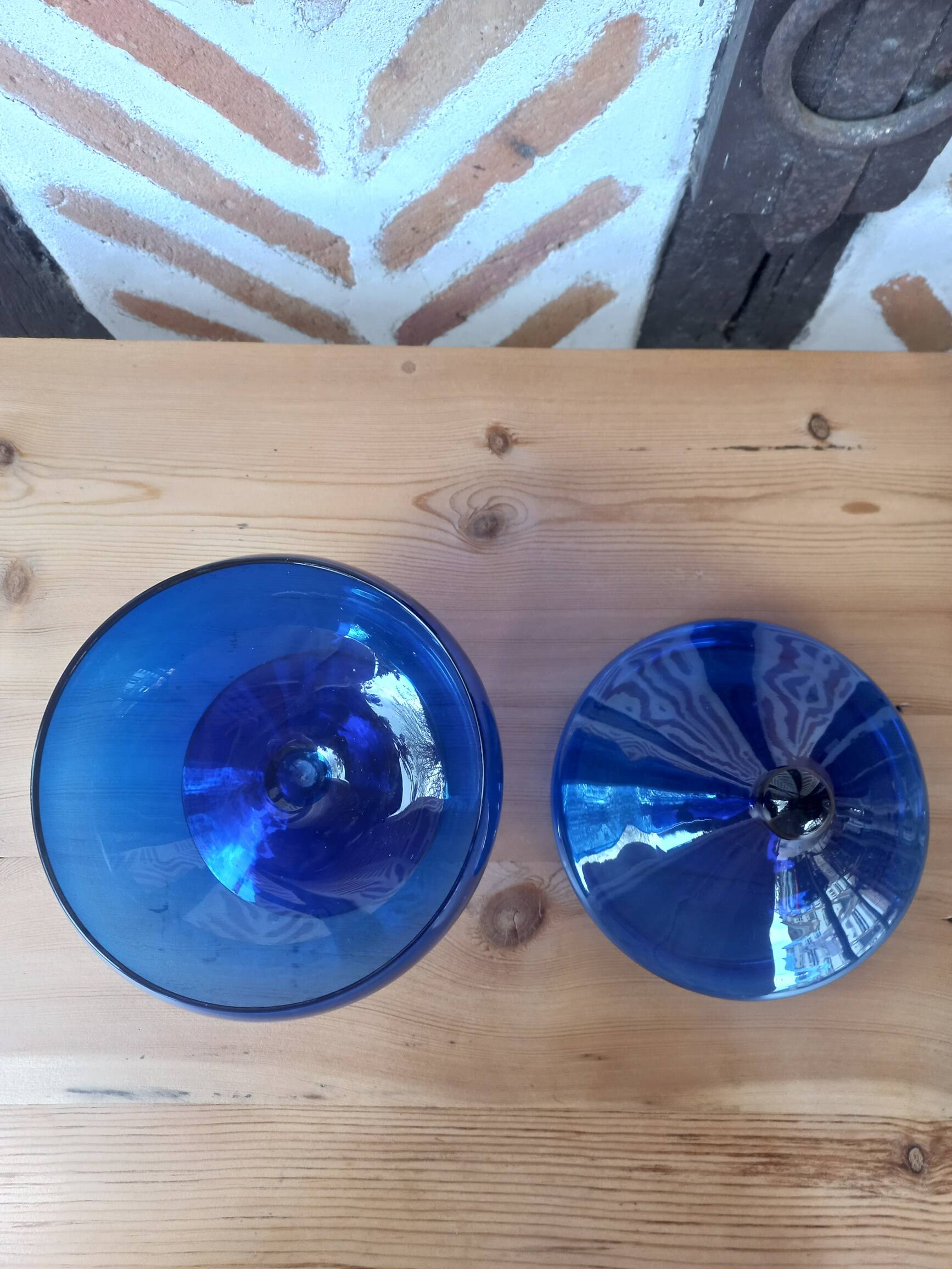 Midnight blue glass jar candy box