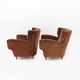 Melchiorre Bega Italian Mid-Century Velvet Armchairs, 1950s, Pair