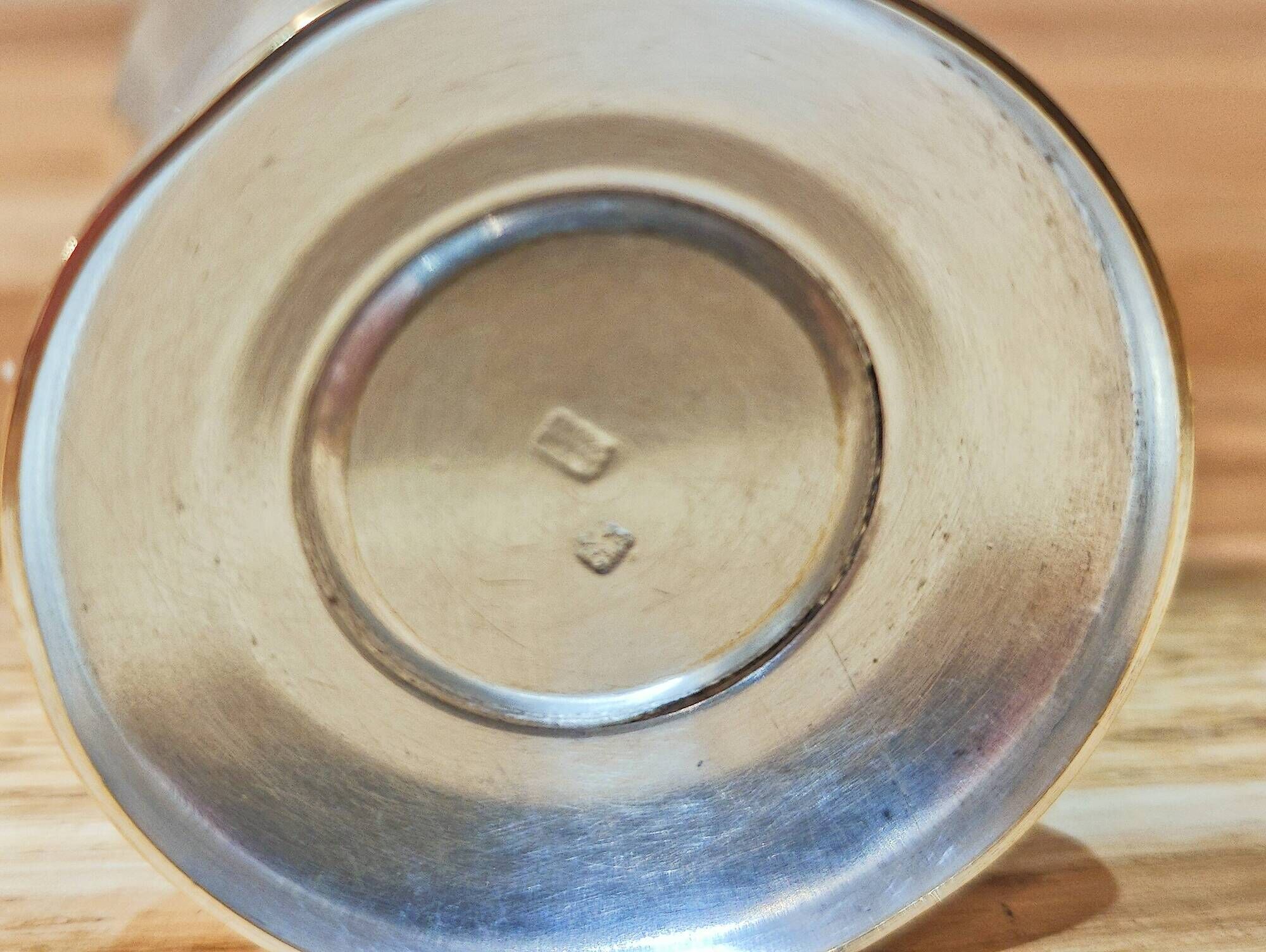 Antique egg cup in silver-plated metal