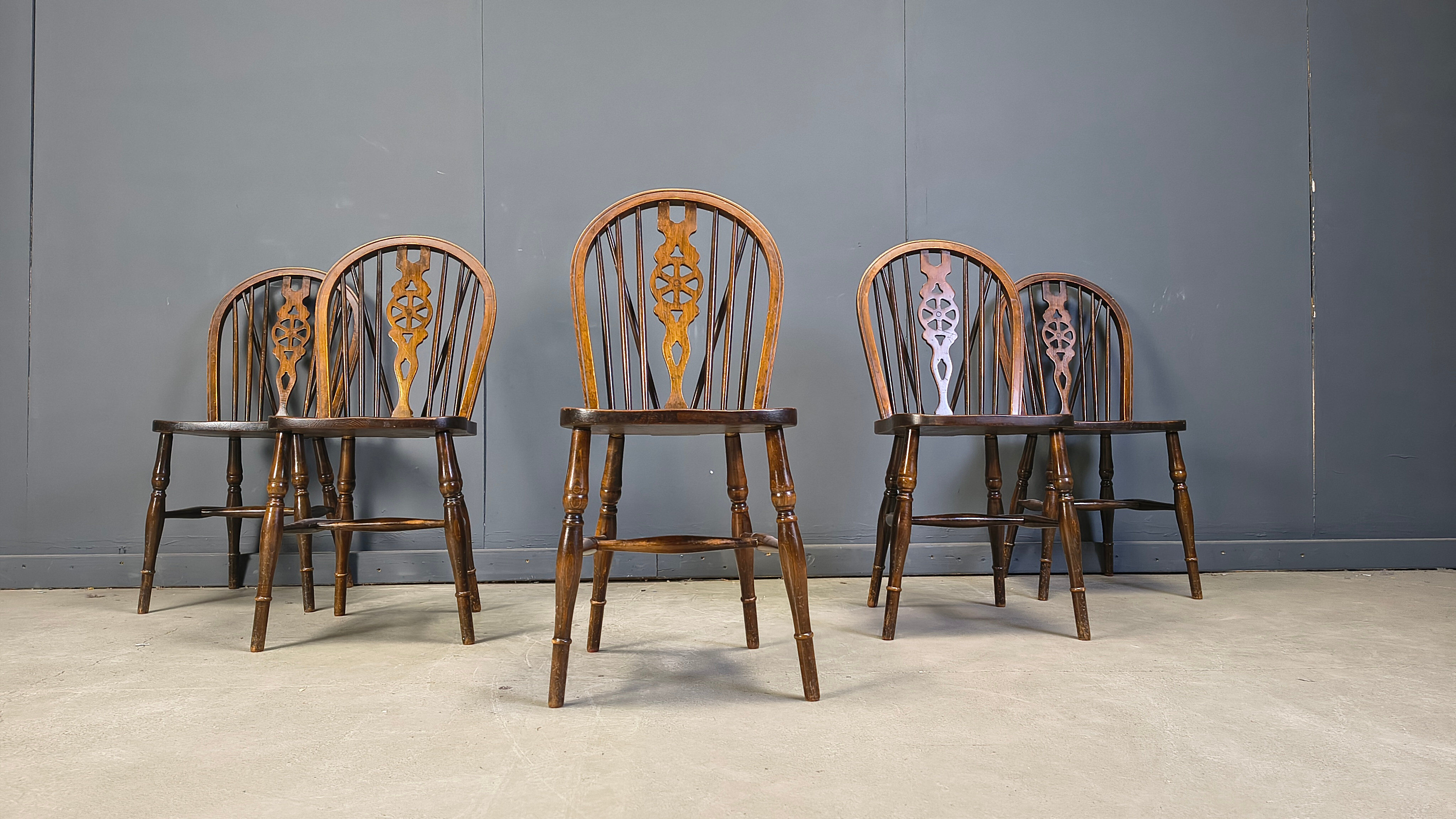 Set of 5 vintage Ercol dining chairs, 1950s