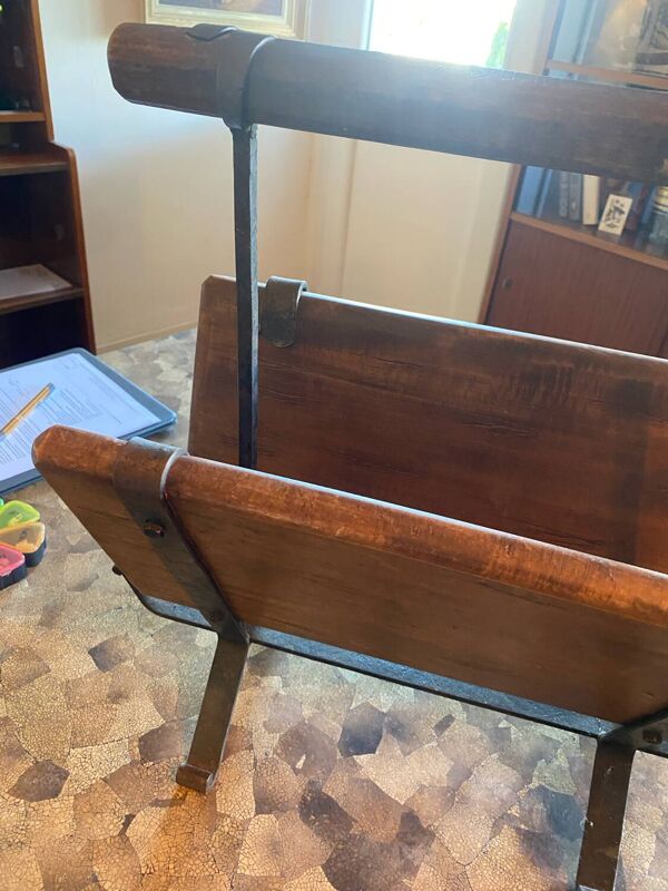 Porte-revues brutaliste vintage