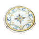Plate (small format) polychrome earthenware XVIIIth Nevers. Wing godronnée...
