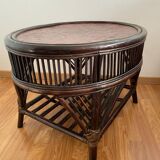Table basse rotin bambou coloniale