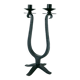 Large double wrought iron candle holder, Brutalist, 1970 - 39 X 21 cm