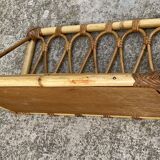 Vintage rattan wall shelf 1960