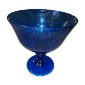 Glass cup of Biot, cobalt blue