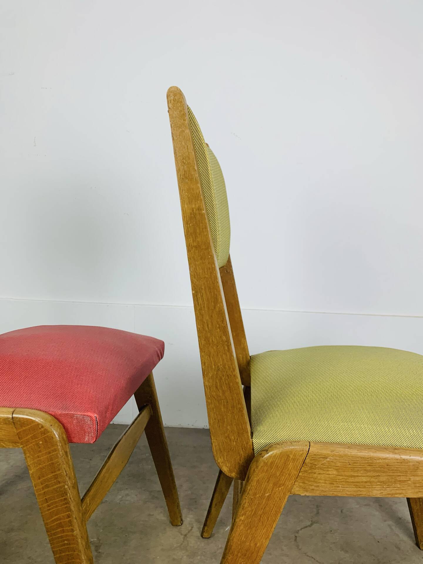 Pair of 50's style reconstruction chairs, wood