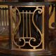 Restored Victorian library table in hardwood and brass.