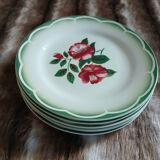 6 antique dessert plates from Digoin and Sarreguemines
