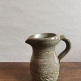 Petit vase pichet carafe en grès vintage signé