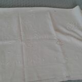 Very nice old sheet in Lin, RW monogram, crafted. Tbe