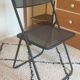 Pair of folding chairs in perforated metal