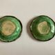 Pair of glazed clay plates with XXS Dieulefit 1950 gadroons