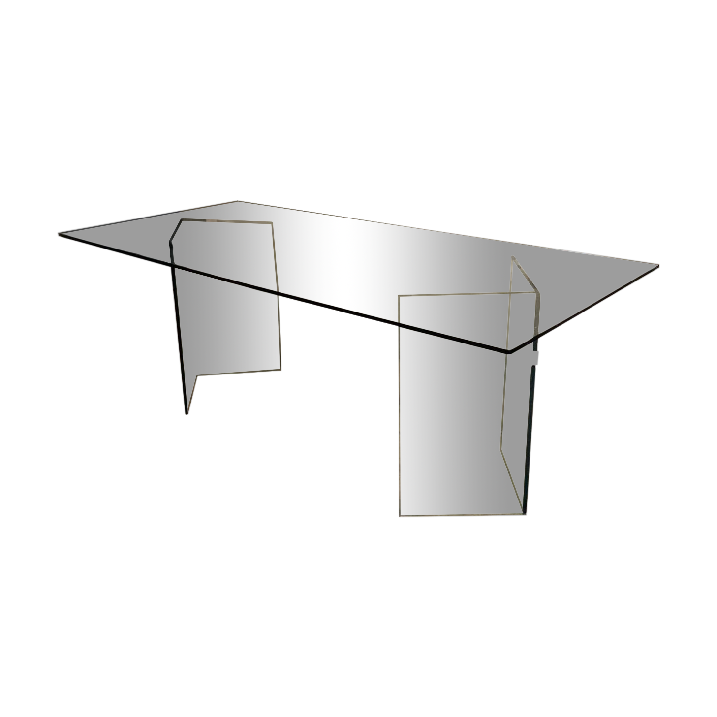 Post modern tempered glass table circa 1980