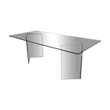 Post modern tempered glass table circa 1980