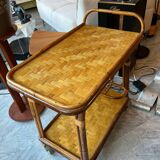 Bamboo serving trolley 1960