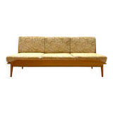 Interier Prahà Ash Sofa Bed Renovation Possible, Vintage Czech 1960s