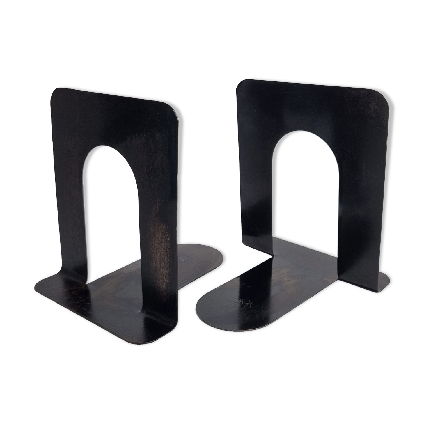 Pair of industrial book greenhouse in black lacquered steel