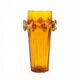 Diatret vase, mid-century modern, orange pressed glass, designed by J.S. Drost, Ząbkowice, Poland, 1970s