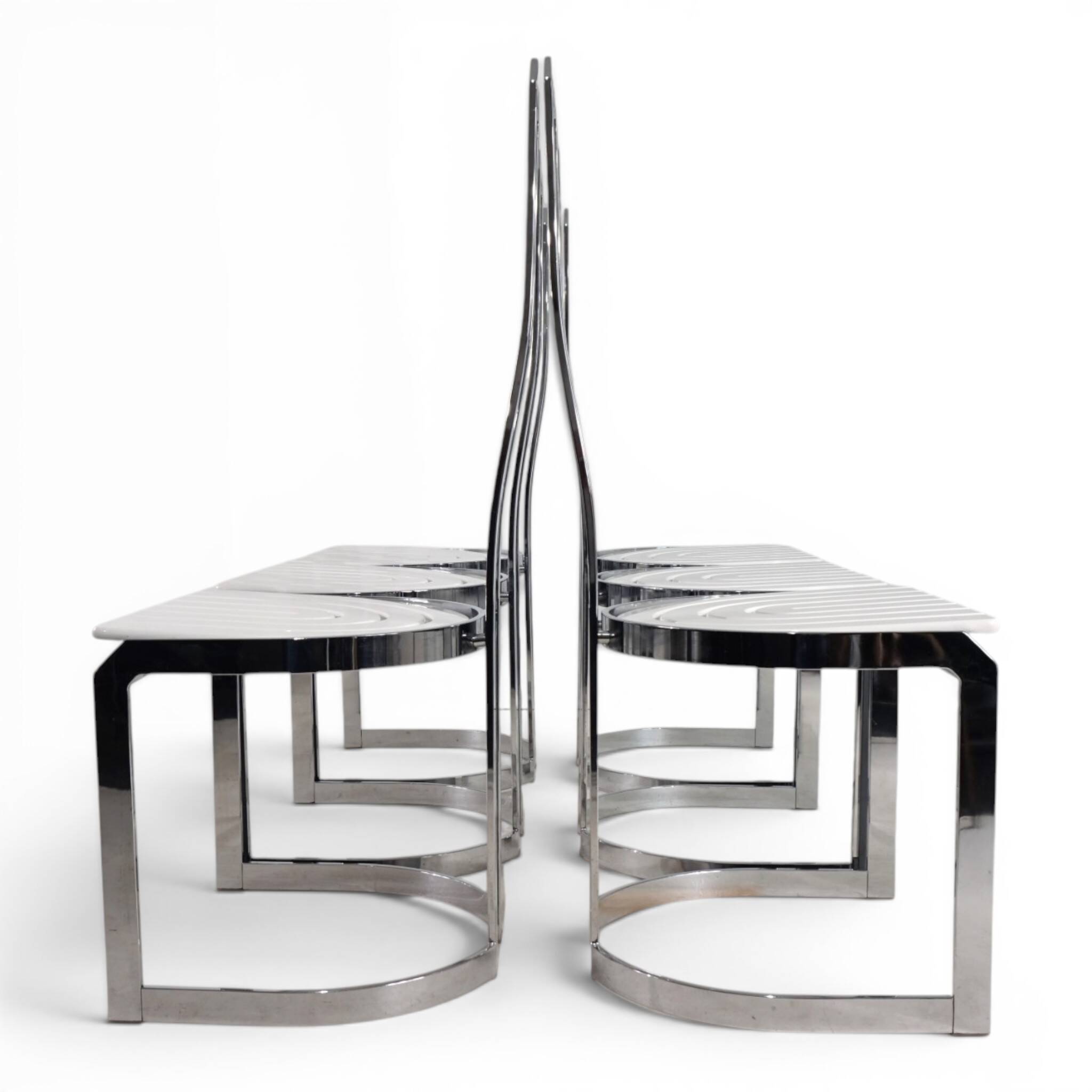 Ensemble de 6 chaises de salle à manger Allmilmö postmodernes, 1980