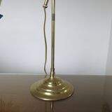 Art Nouveau style lamp, Vianne glassware and brass