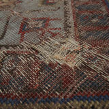 Handmade Traditional Blue Wool Persian Area Rug- 120x272cm