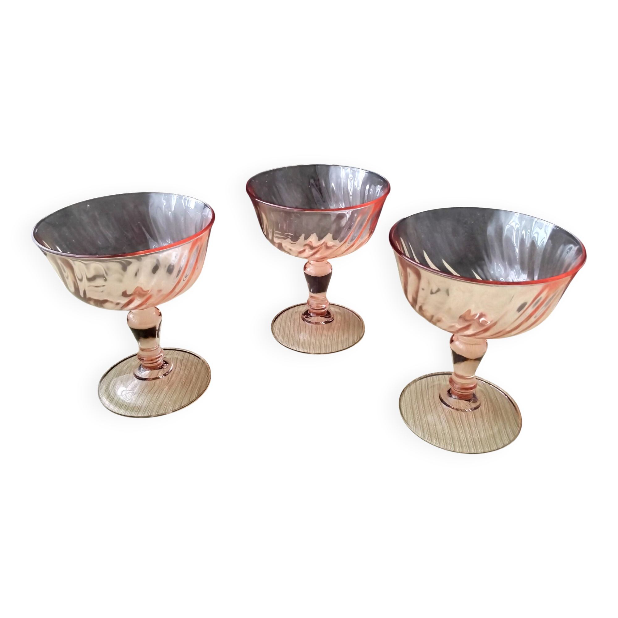3 Luminarc Rosaline Model Champagne Glasses