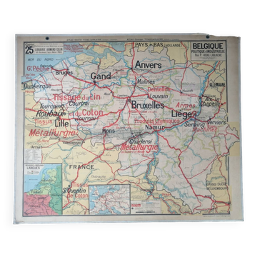 Ancienne carte Vidal Lablache : Belgique.
