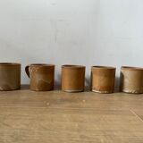 5 stoneware coffee cups