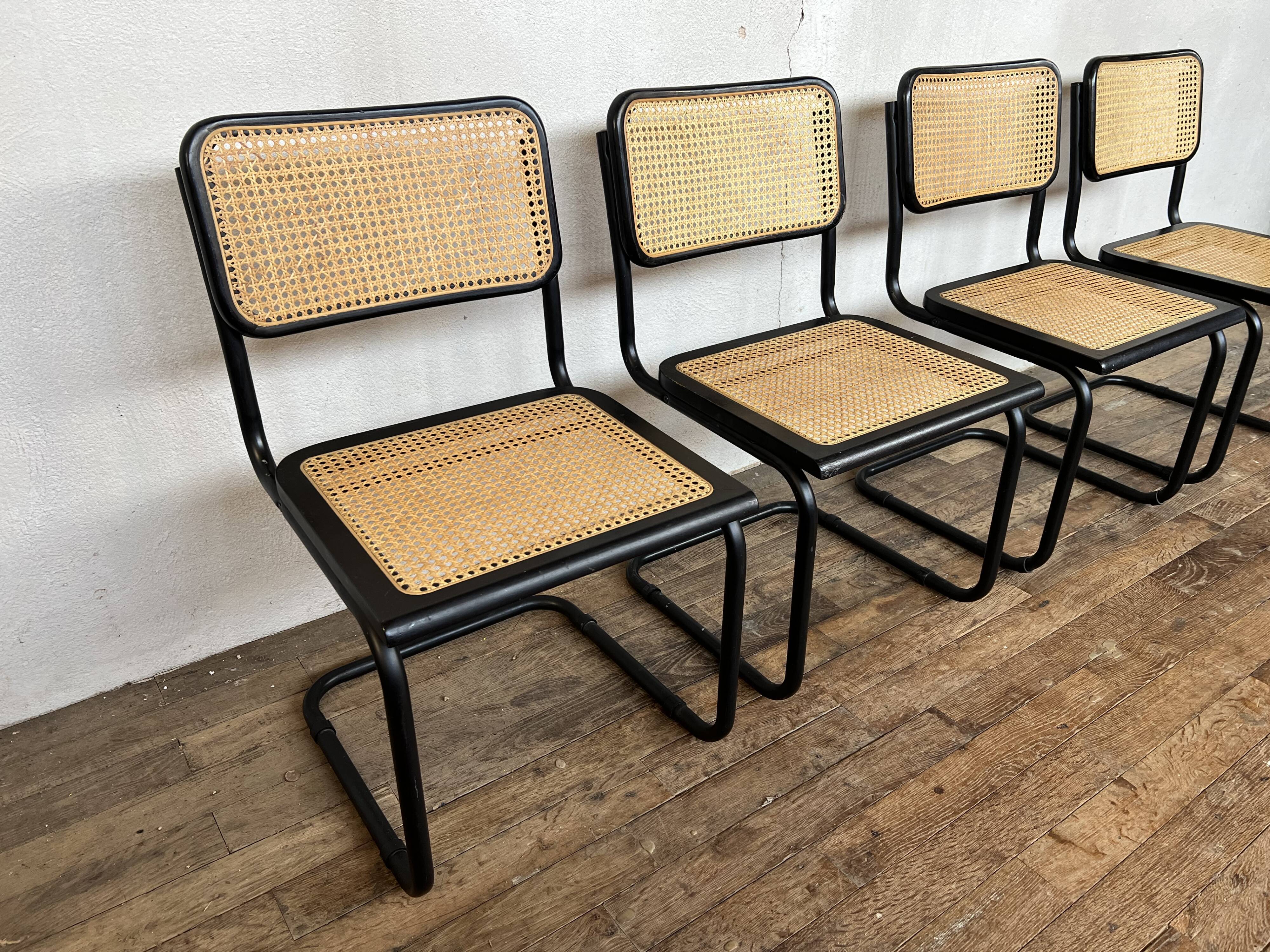 Series of 4 chairs b32 Marcel Breuer 1970