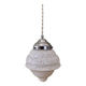 Vintage art deco globe pendant light in white Clichy glass
