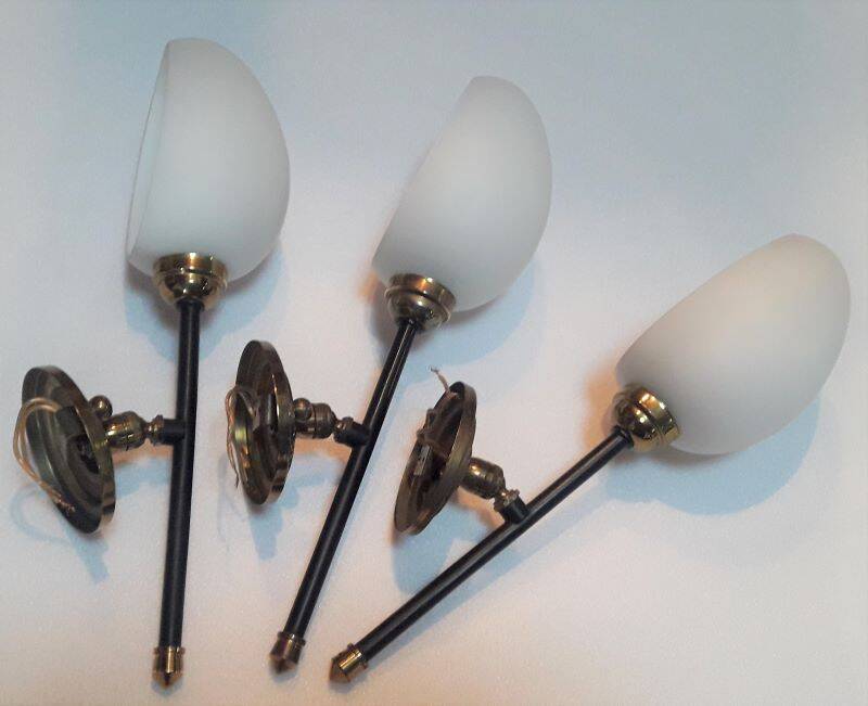 1950 Lunel articulated torchiere wall lights