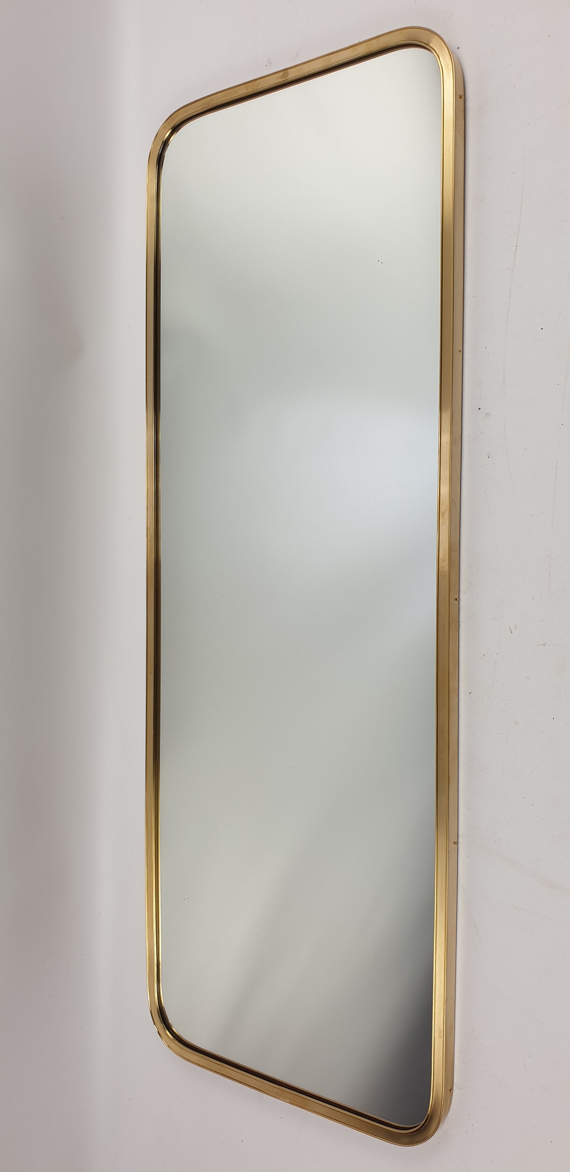 Italian wall mirror with brass frame, 1950