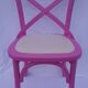 Chaise enfant rose en bois  H 64 cm