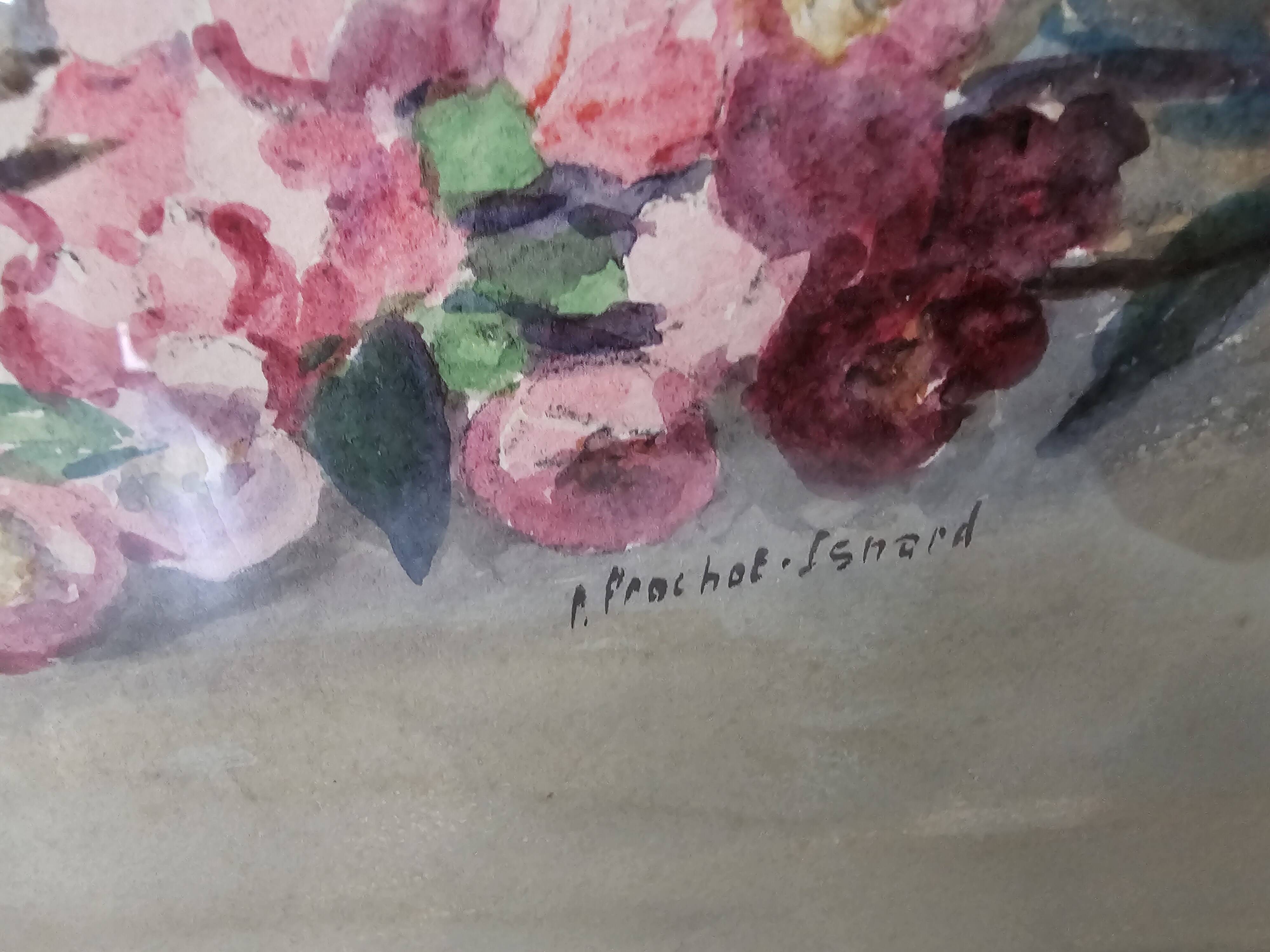 Tableau - Aquarelle Bouquet de fleurs signé Prochot