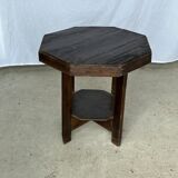 Pedestal table or small octagonal side table quadripod base with modernist spacer