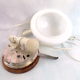 Opaline Scandinavian style bedside lamp on wood