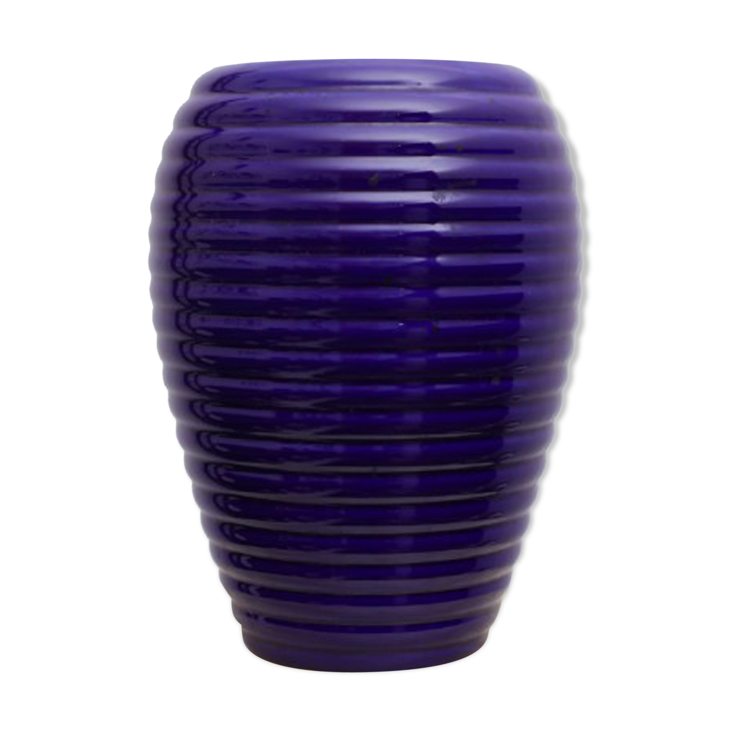 Blue Ceramic Vase - layered ring shape