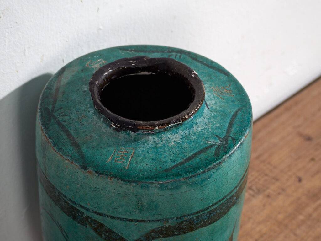 Large ancient turquoise green vase (circa 1820) #30