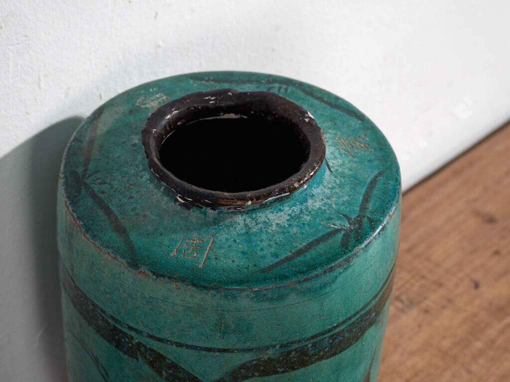 Grand vase ancien vert turquoise (vers 1820) #30