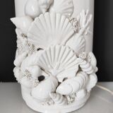 Shell lamp base, Italian ceramic