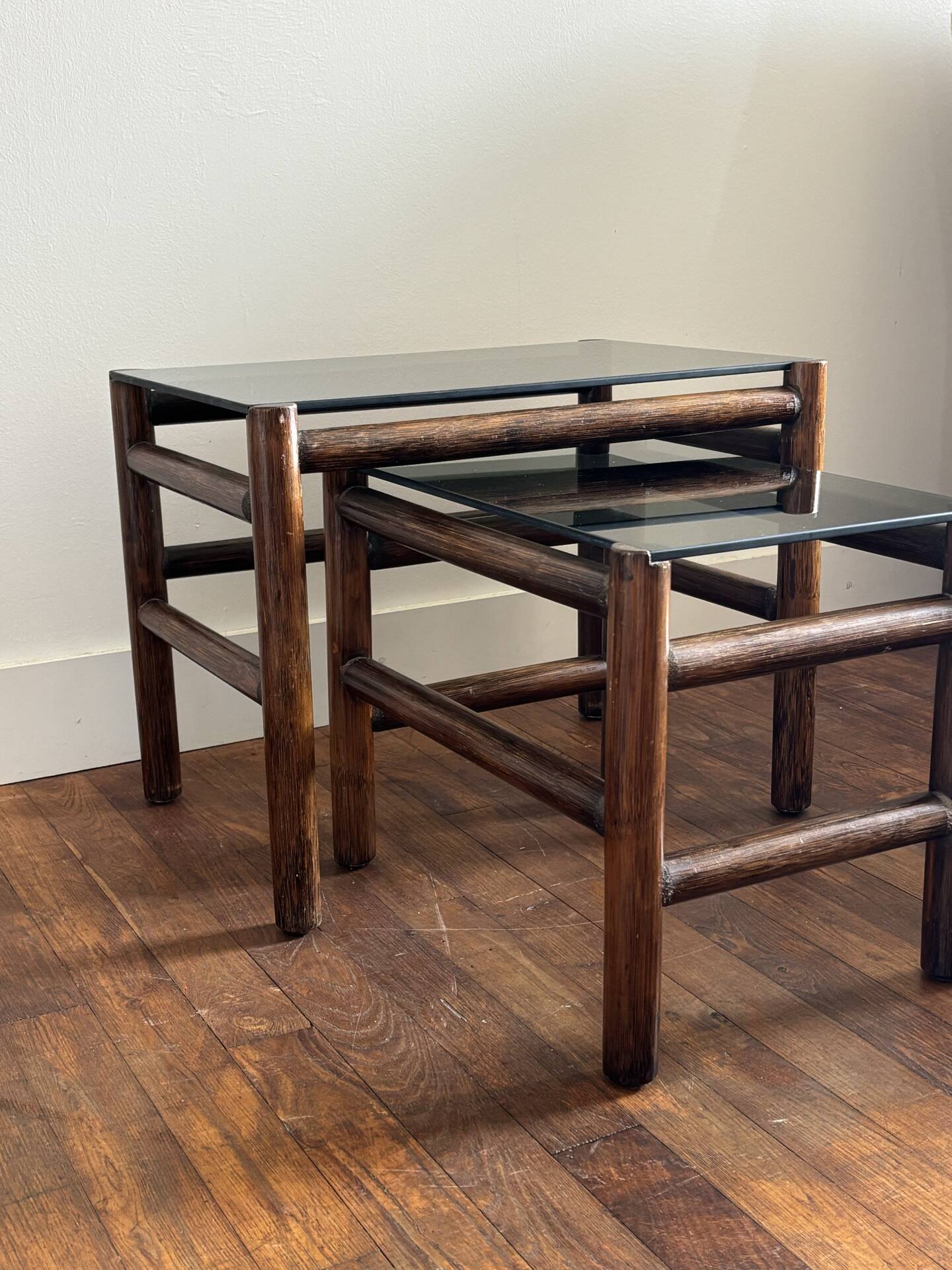 Vintage rattan tables