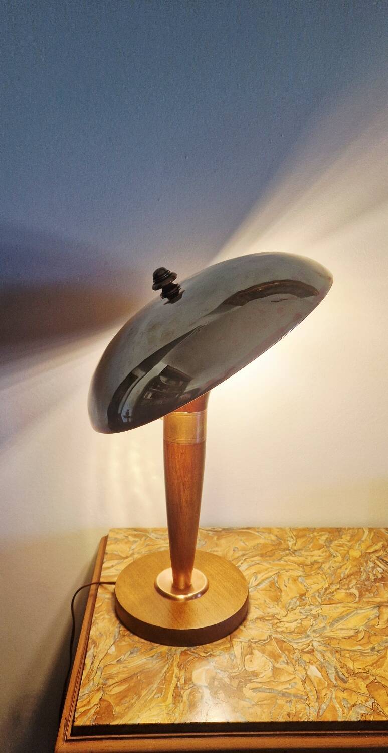 Art Deco style articulated lamp - Wood and brass - 1930s period
