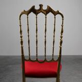 Hollywood Regency Brass Chiavari Chair by Giuseppe Gaetano Descalzi, Italy,