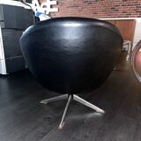 Pair of armchairs Egg 1960 skai black